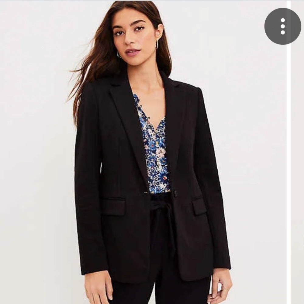 LOFT Black Tailored Knot Blazer